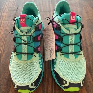 Salomon X-Mission 3 Women Shoes Aqua blue/navy blazer/ green flash size 9